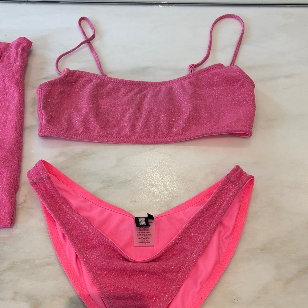 Triangl Swimwear Shimmering Pink Bikini Set